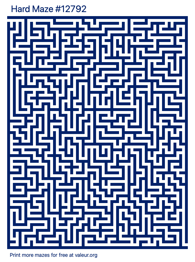 Free Printable Hard Maze number 12792