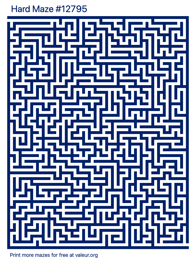 Free Printable Hard Maze number 12795