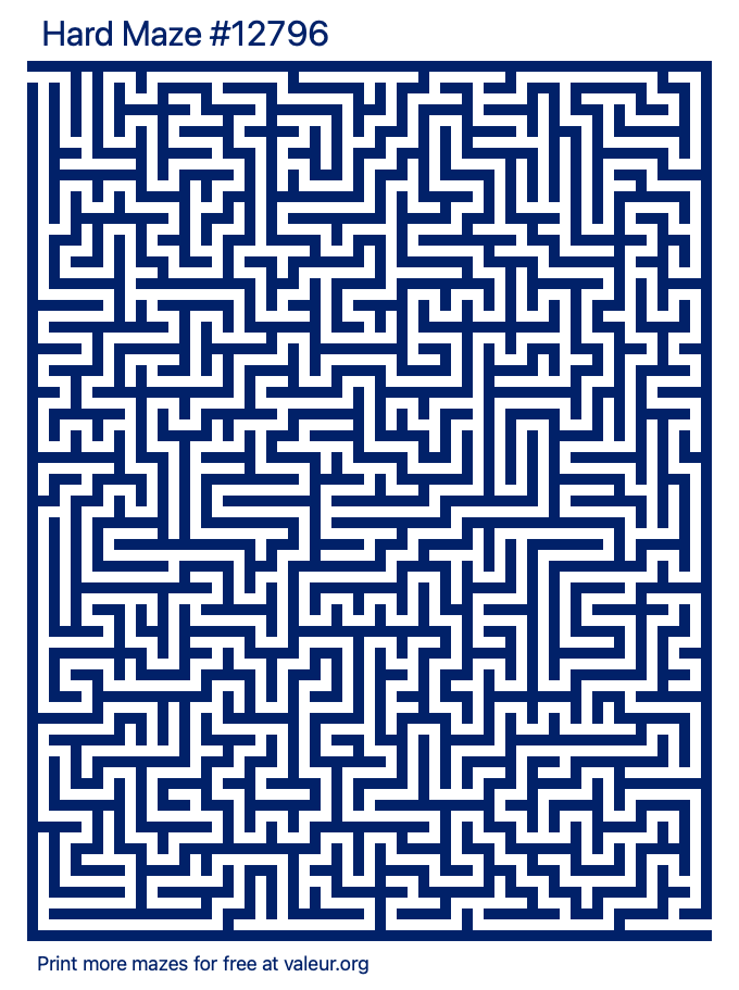 Free Printable Hard Maze number 12796