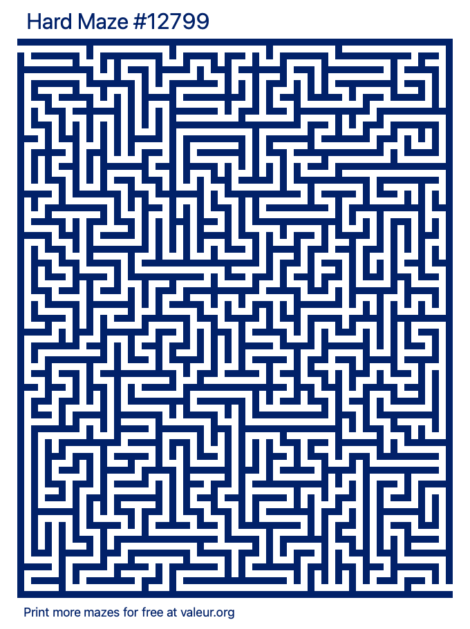 Free Printable Hard Maze number 12799