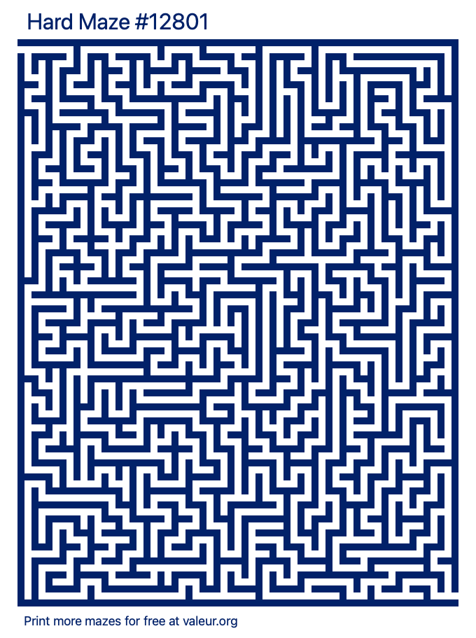 Free Printable Hard Maze number 12801