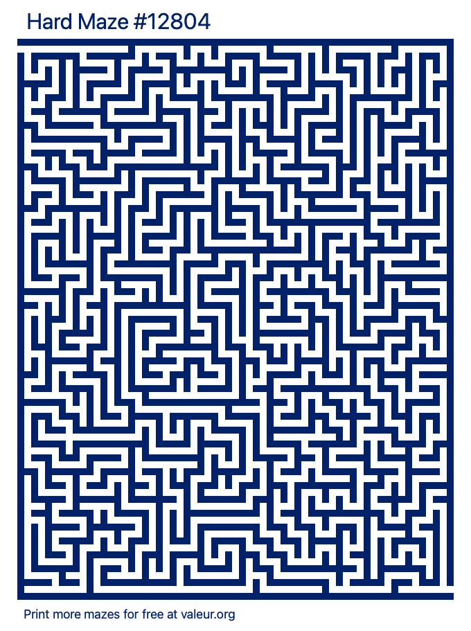 Free Printable Hard Maze number 12804
