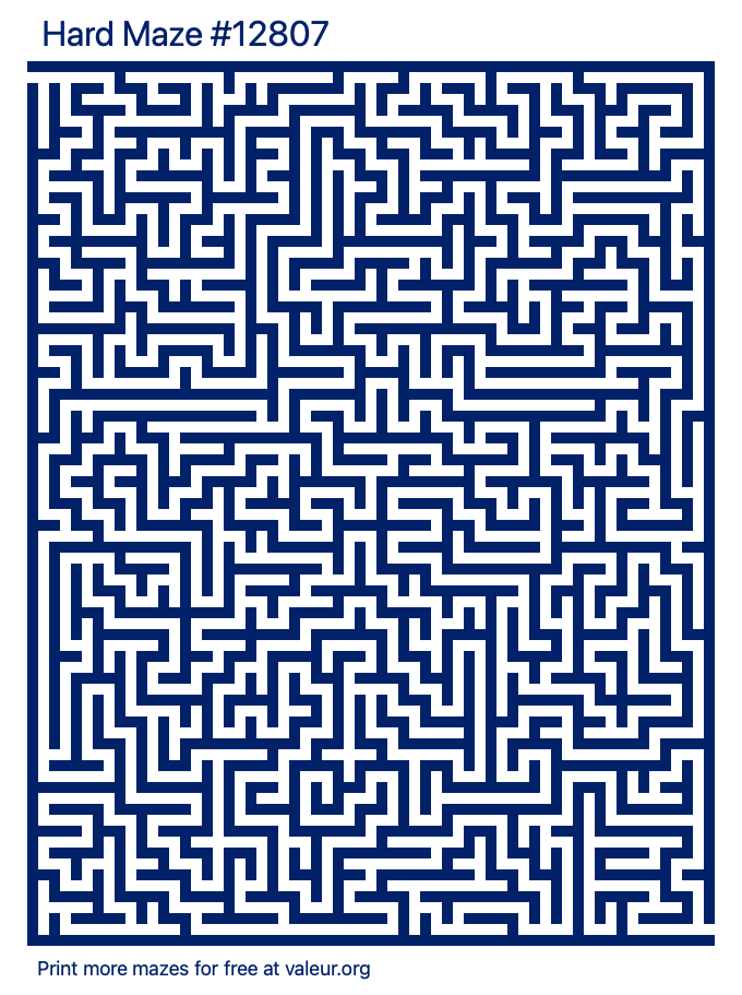 Free Printable Hard Maze number 12807