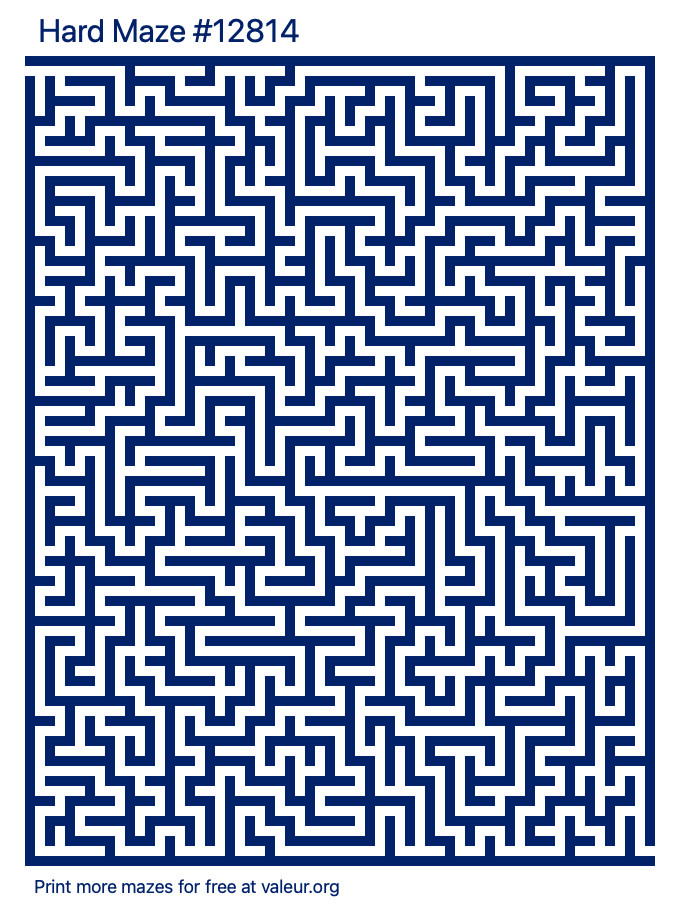 Free Printable Hard Maze number 12814