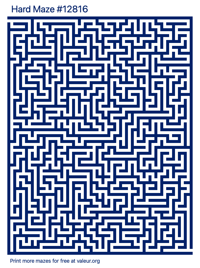 Free Printable Hard Maze number 12816