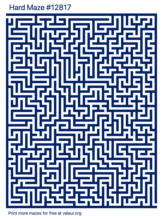 Free Printable Hard Maze number 12817