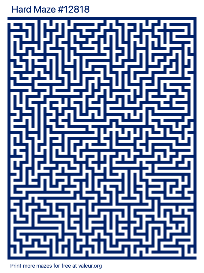 Free Printable Hard Maze number 12818