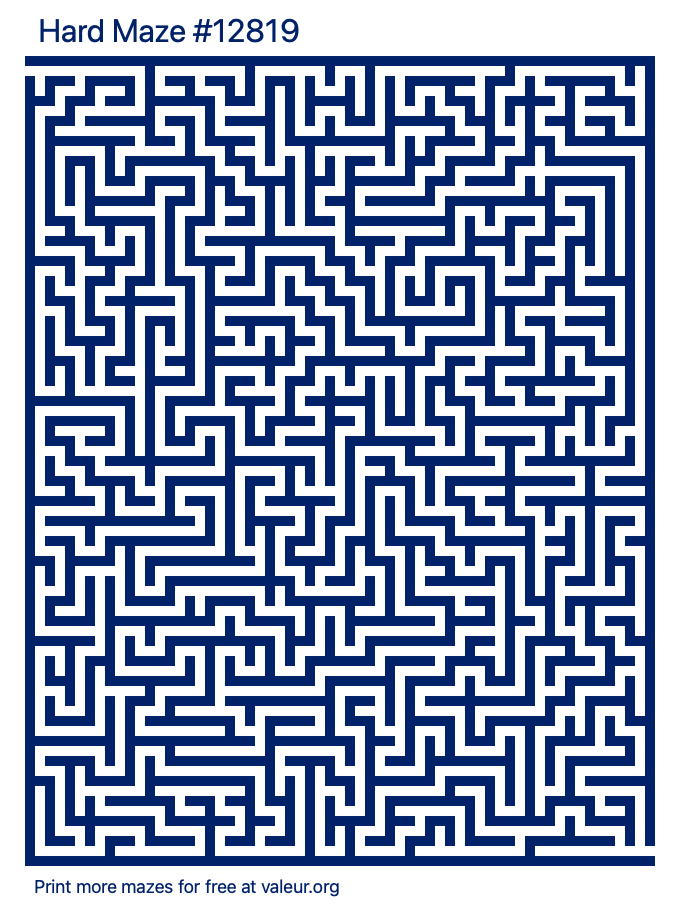 Free Printable Hard Maze number 12819