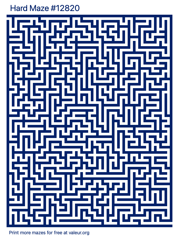 Free Printable Hard Maze number 12820