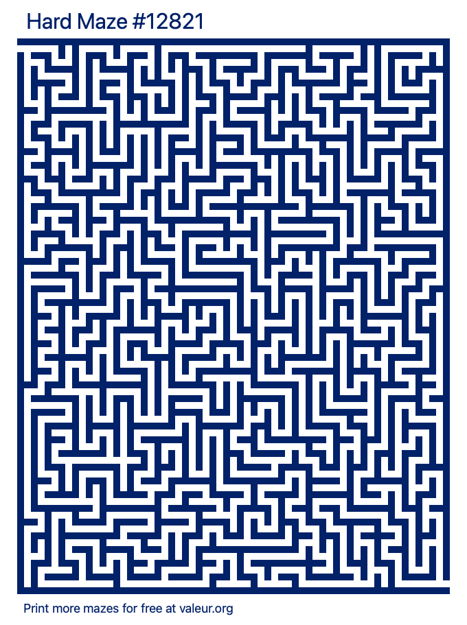 Free Printable Hard Maze number 12821