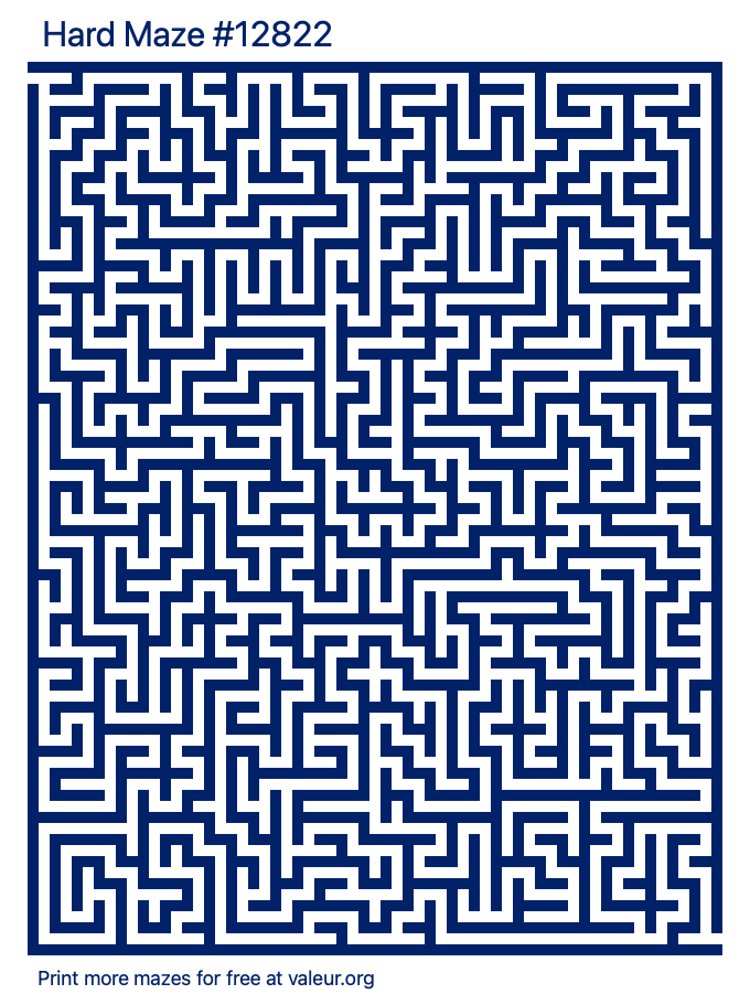 Free Printable Hard Maze number 12822
