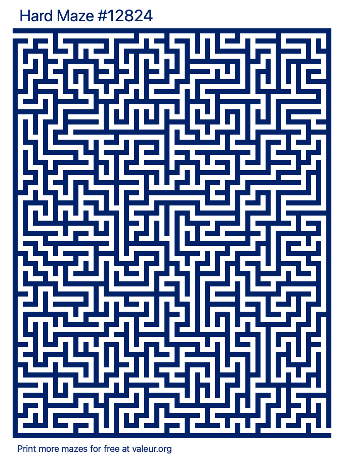 Free Printable Hard Maze number 12824