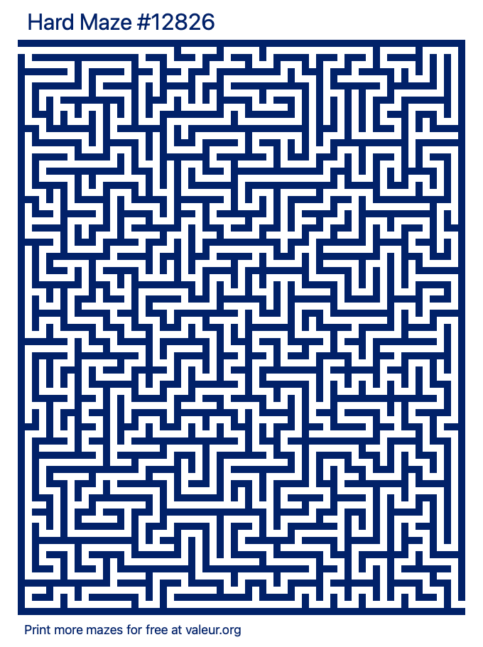 Free Printable Hard Maze number 12826