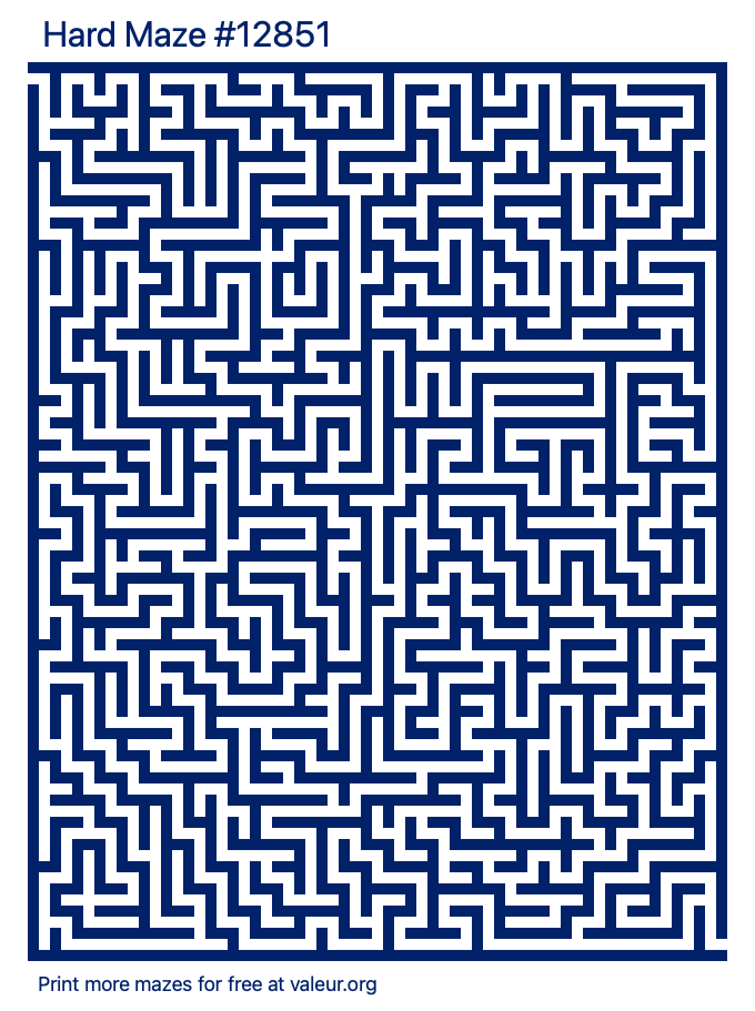 Free Printable Hard Maze number 12851