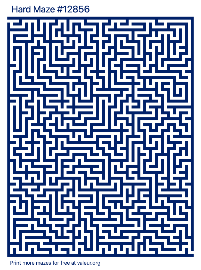 Free Printable Hard Maze number 12856