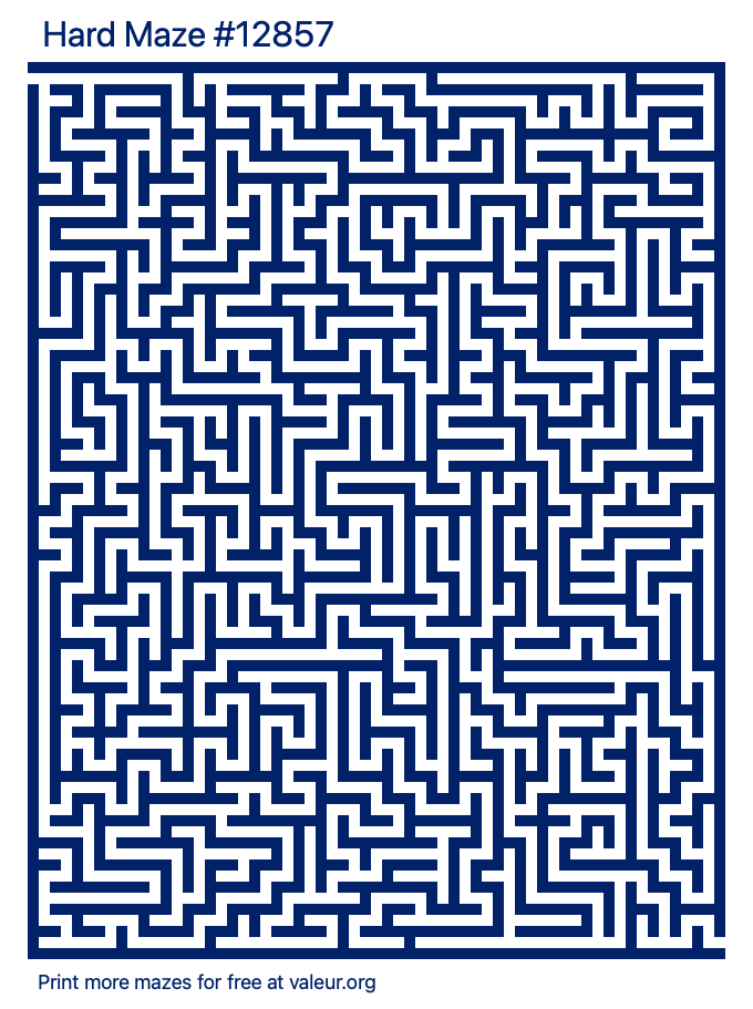 Free Printable Hard Maze number 12857