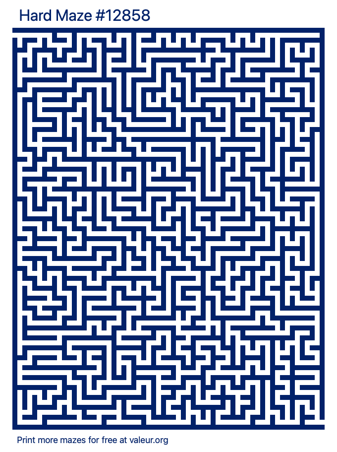 Free Printable Hard Maze number 12858