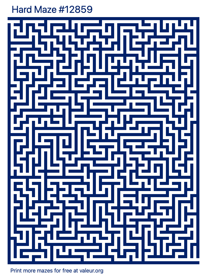 Free Printable Hard Maze number 12859