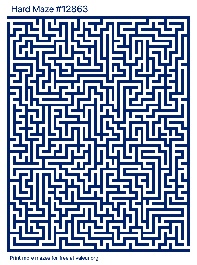 Free Printable Hard Maze number 12863
