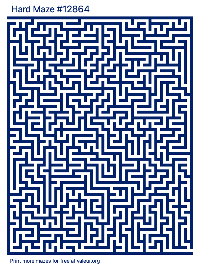 Free Printable Hard Maze number 12864