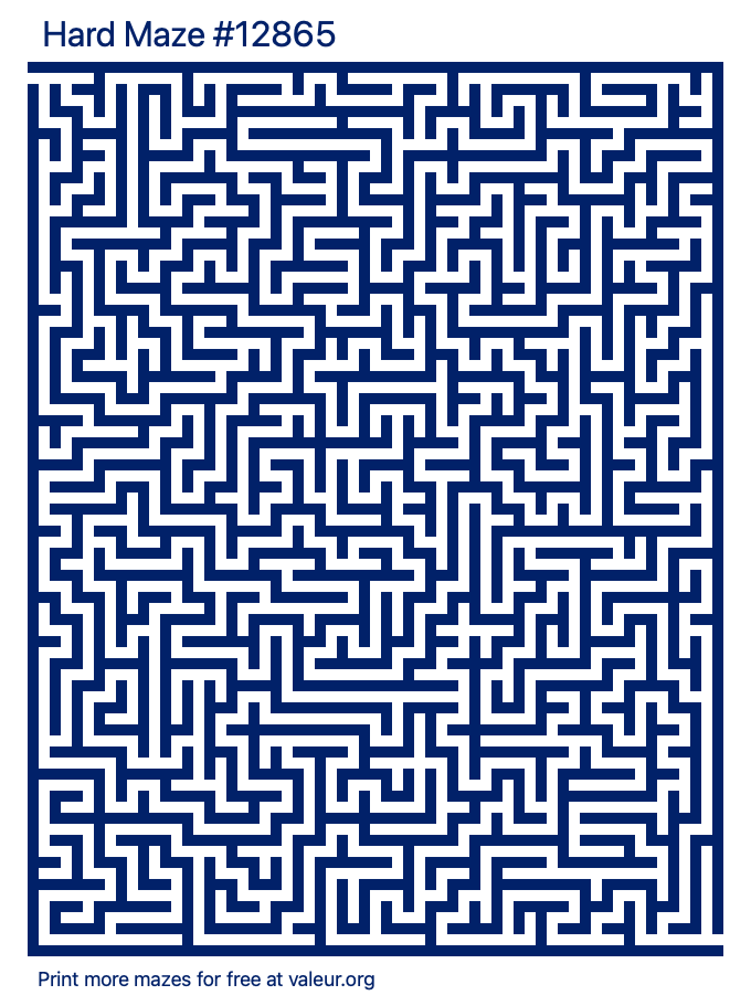 Free Printable Hard Maze number 12865