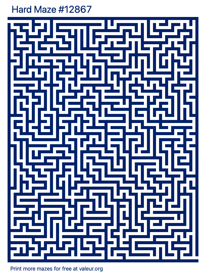 Free Printable Hard Maze number 12867