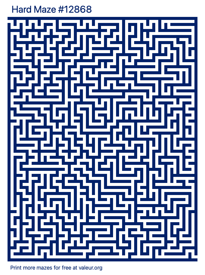 Free Printable Hard Maze number 12868