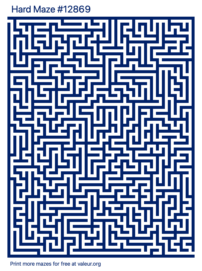 Free Printable Hard Maze number 12869