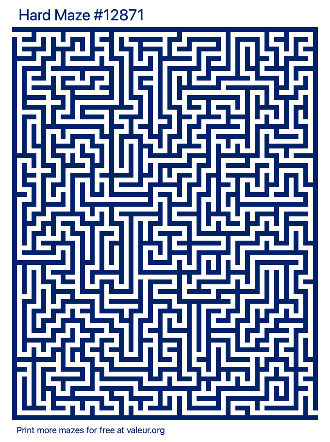 Free Printable Hard Maze number 12871