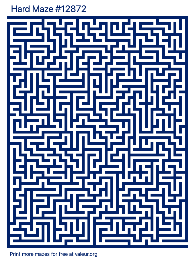 Free Printable Hard Maze number 12872