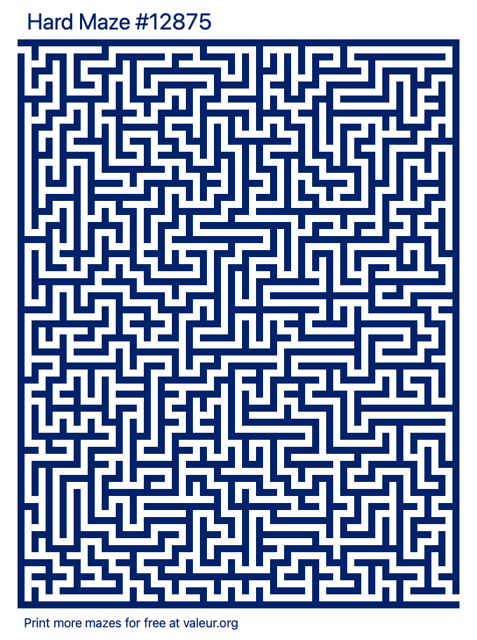 Free Printable Hard Maze number 12875