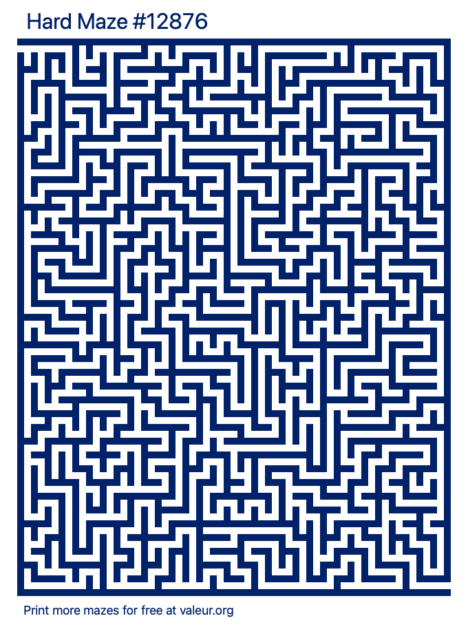 Free Printable Hard Maze number 12876