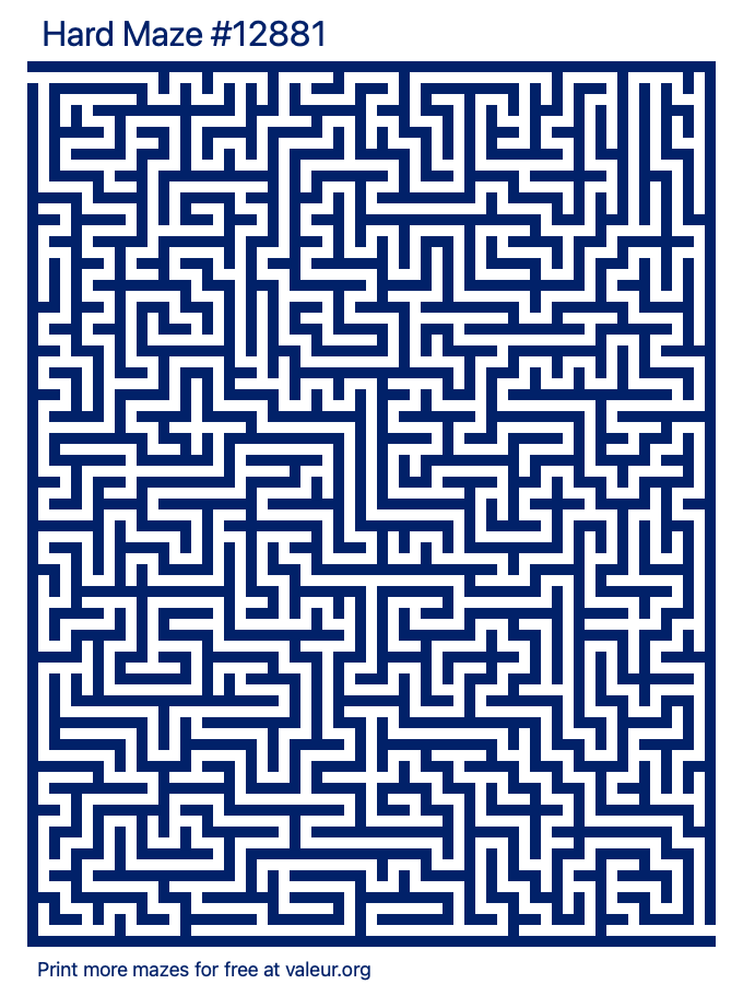 Free Printable Hard Maze number 12881