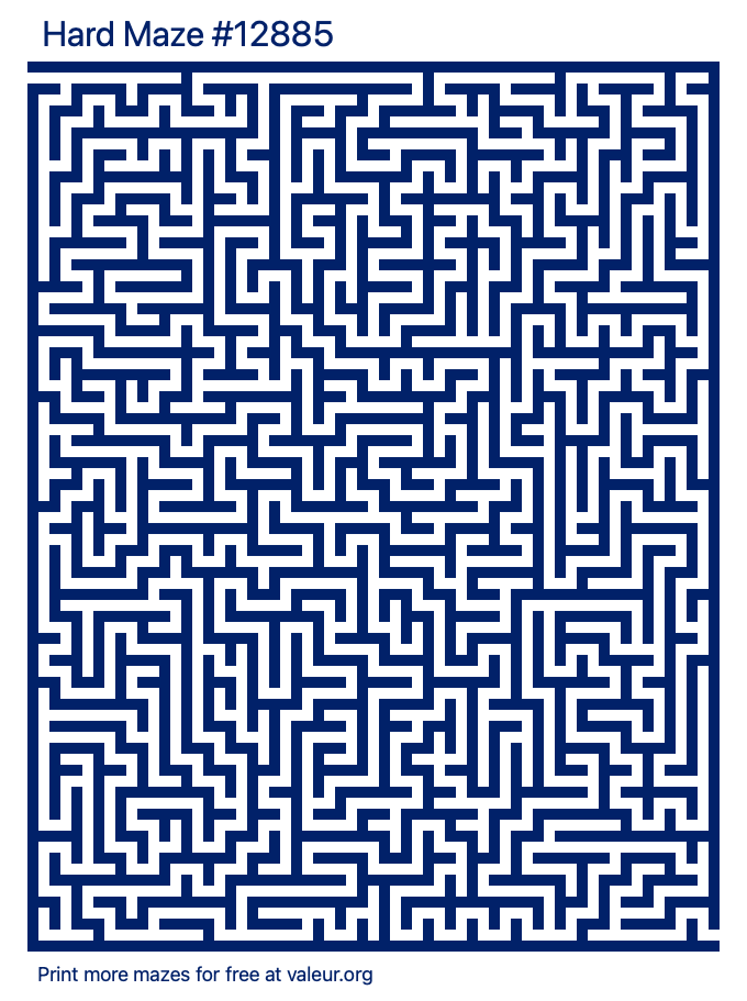 Free Printable Hard Maze number 12885