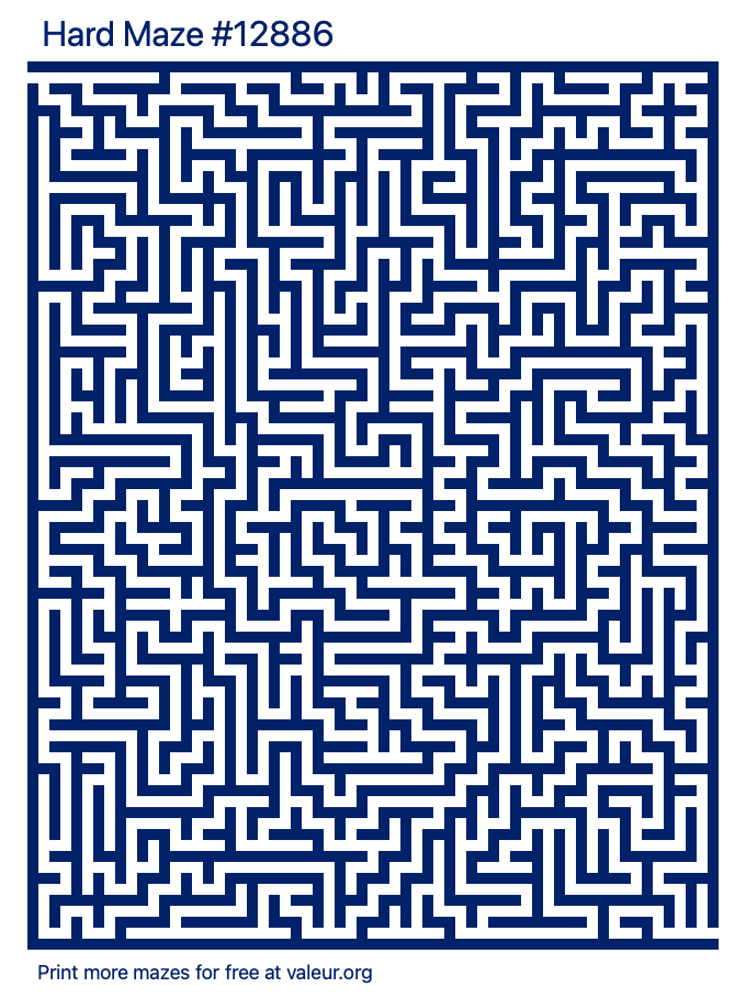 Free Printable Hard Maze number 12886