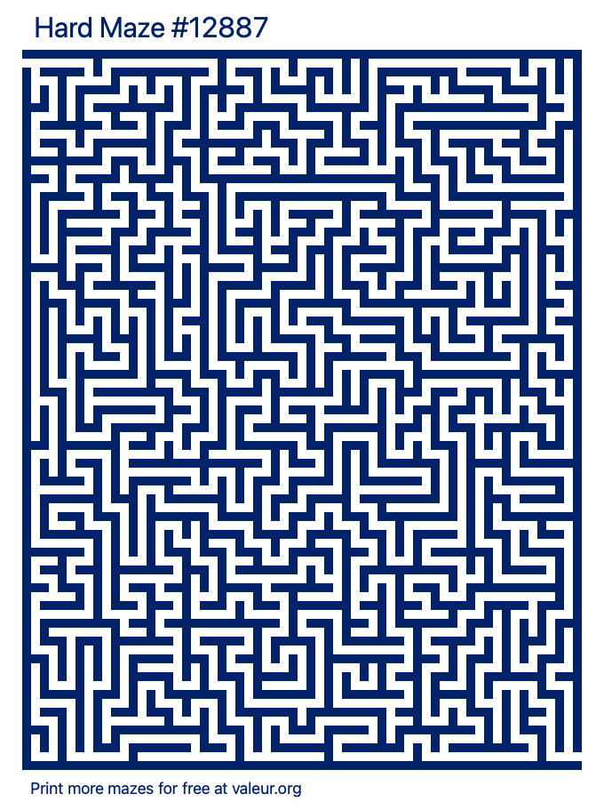 Free Printable Hard Maze number 12887