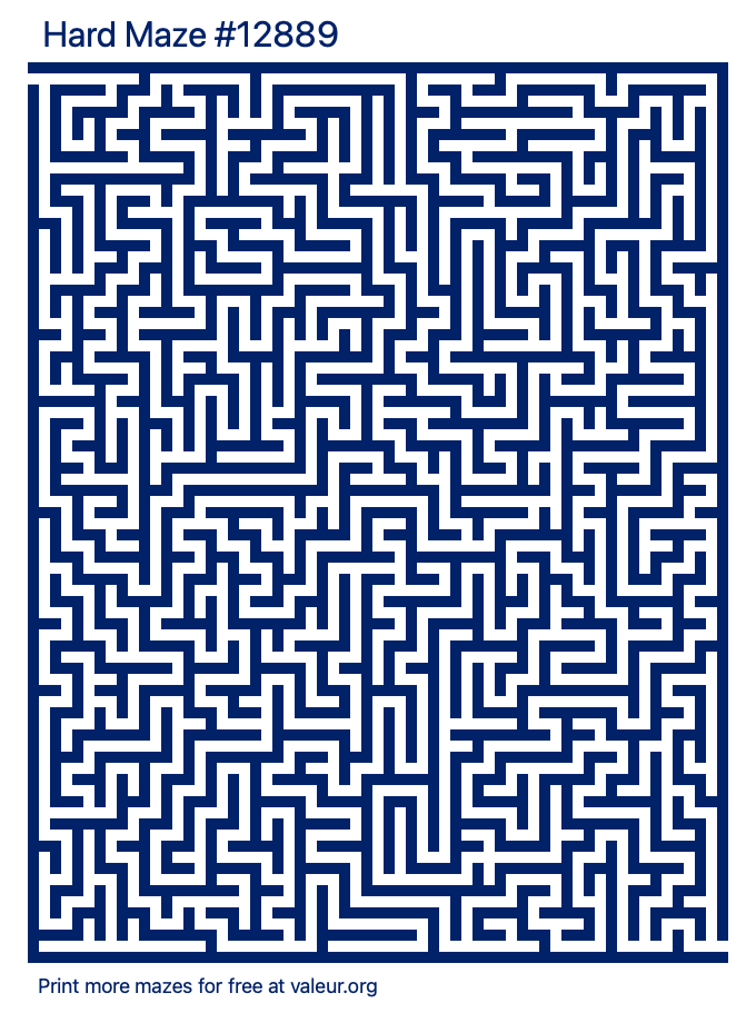 Free Printable Hard Maze number 12889