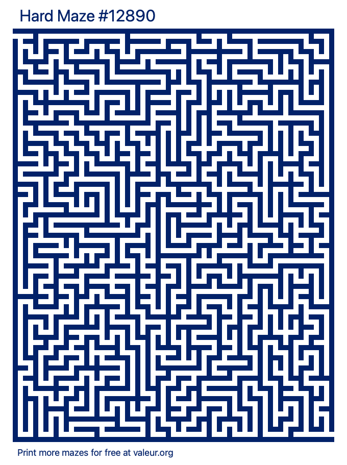 Free Printable Hard Maze number 12890