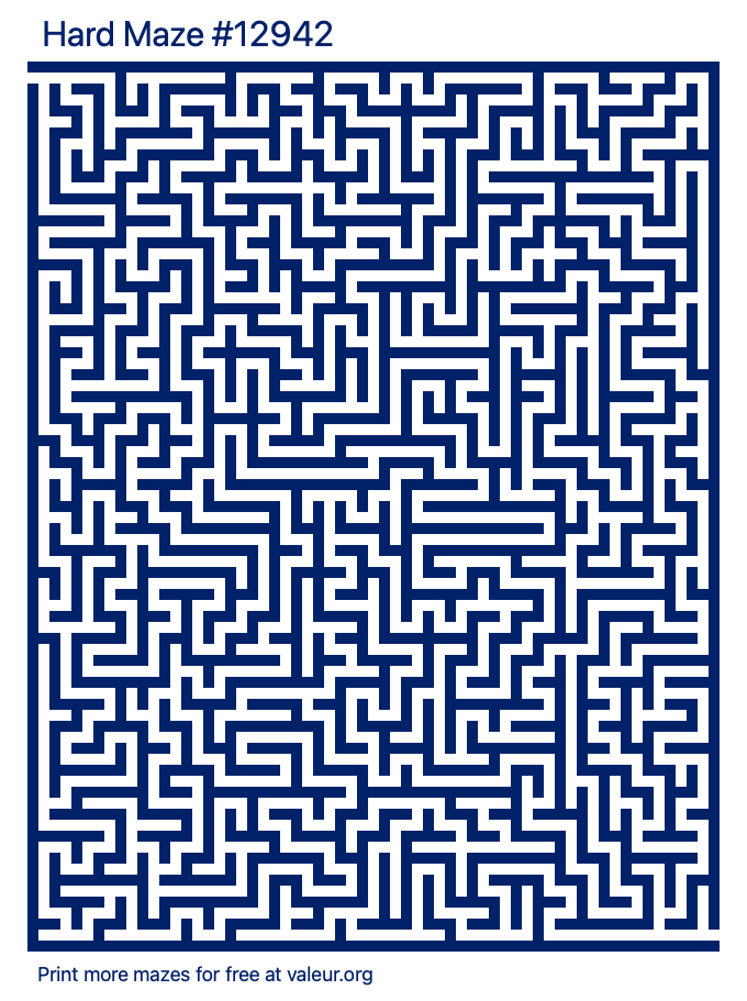 Free Printable Hard Maze number 12942