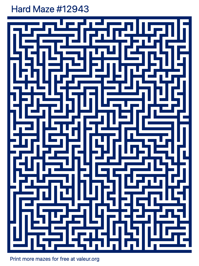 Free Printable Hard Maze number 12943