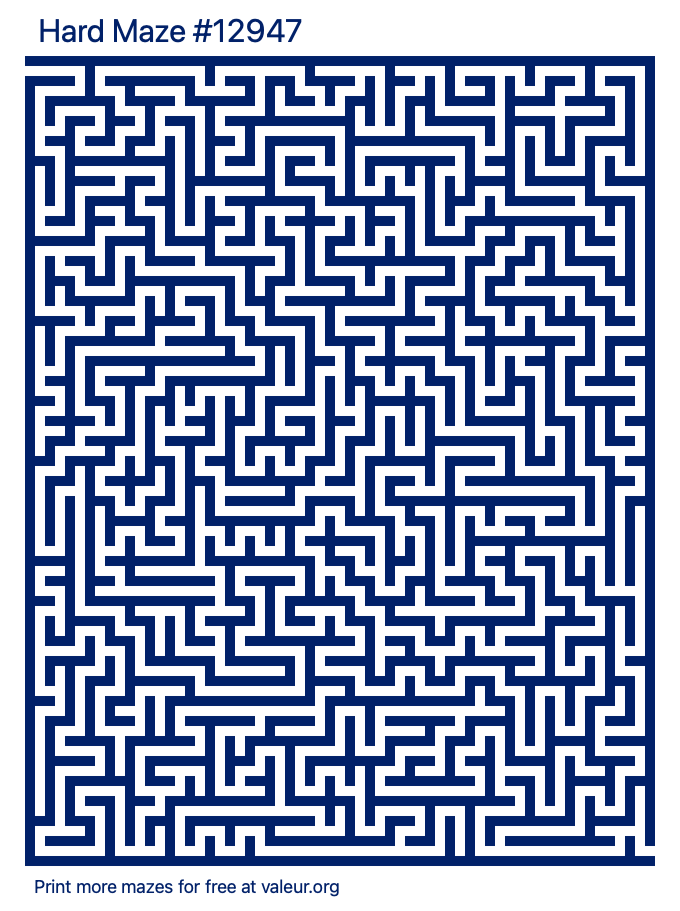 Free Printable Hard Maze number 12947