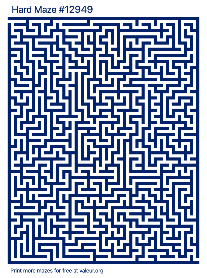 Free Printable Hard Maze number 12949