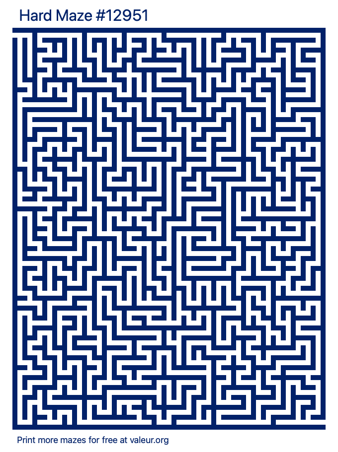 Free Printable Hard Maze number 12951