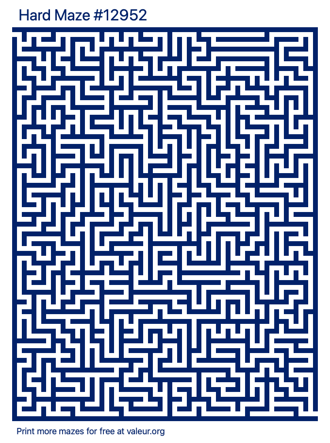 Free Printable Hard Maze number 12952