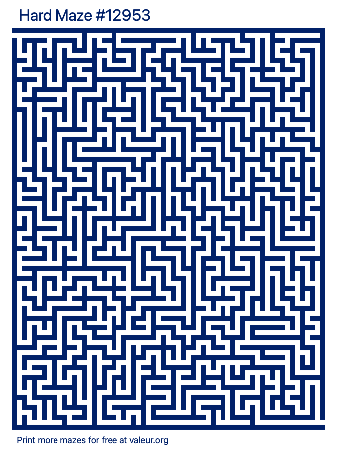 Free Printable Hard Maze number 12953