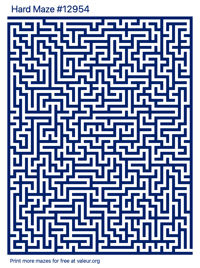 Free Printable Hard Maze number 12954