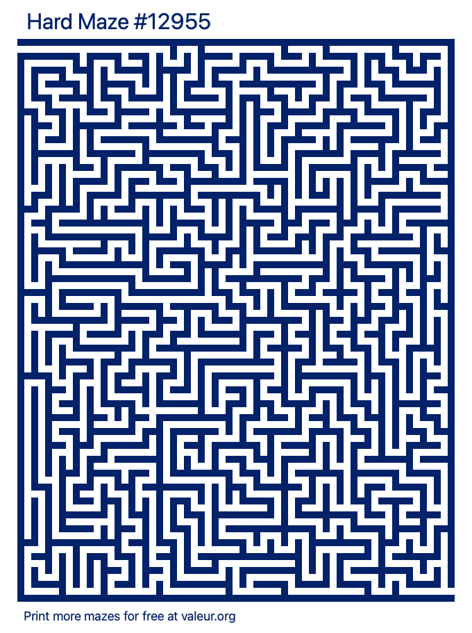 Free Printable Hard Maze number 12955