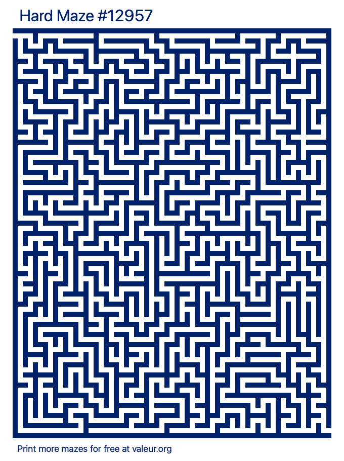 Free Printable Hard Maze number 12957