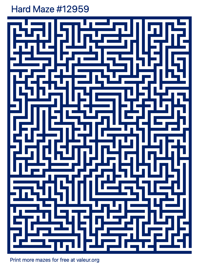 Free Printable Hard Maze number 12959