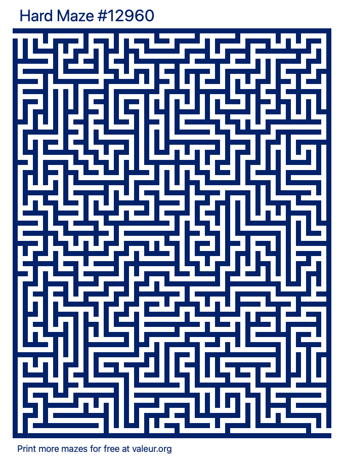 Free Printable Hard Maze number 12960